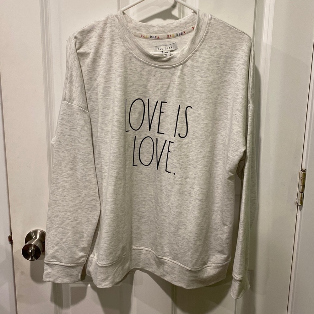Rae Dunn Oversized Love Is Love Crew EUC